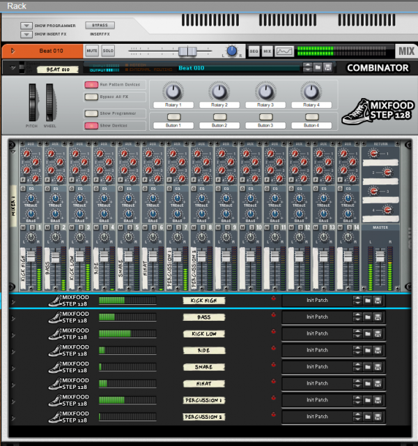 Mixfood Step 128 - Combinator Drum Machine